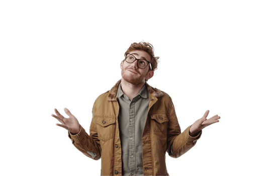 AI generated Quirky Man with Hat and Glasses Smiling png