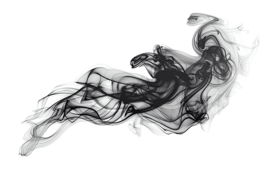 AI generated Graceful Black and White Smoke Abstract png