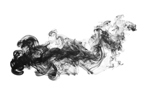 AI generated Graceful Black and White Smoke Abstract png