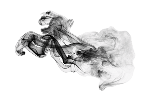 AI generated Graceful Black and White Smoke Abstract png