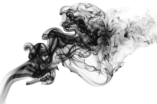 AI generated Graceful Black and White Smoke Abstract png