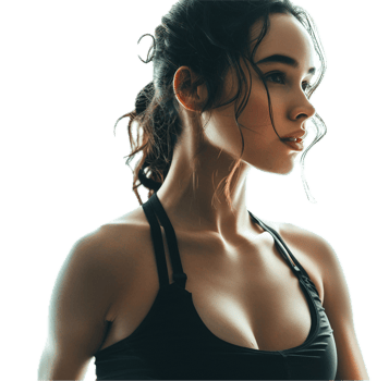 AI generated Focused Female Athlete in Sports Gear png