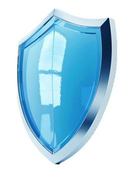 AI generated Blue Shiny Protective Shield Icon png