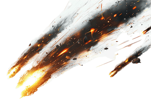 AI generated Meteorite Entering Atmosphere with Fiery Tail png
