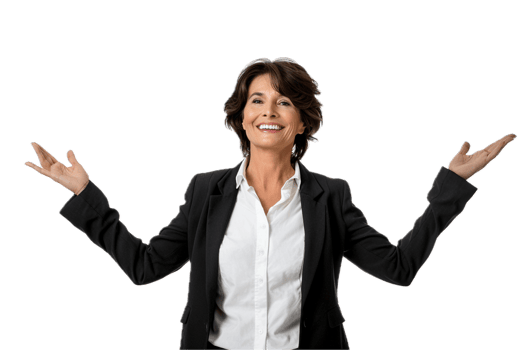 AI generated Welcoming Businesswoman with Open Arms png