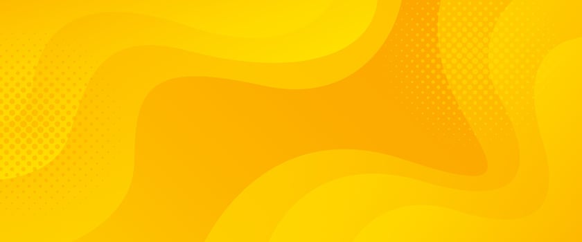 Bright yellow dynamic banner background. Modern lemon orange color. Waving shapes with soft shadows. Suitable for sales templates, events, ads, web, and headers vector