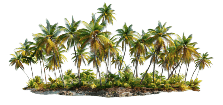 AI generated Tropical Palm Trees with Lush Greenery png