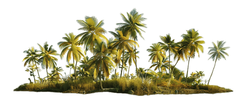 AI generated Tropical Palm Trees with Lush Greenery png