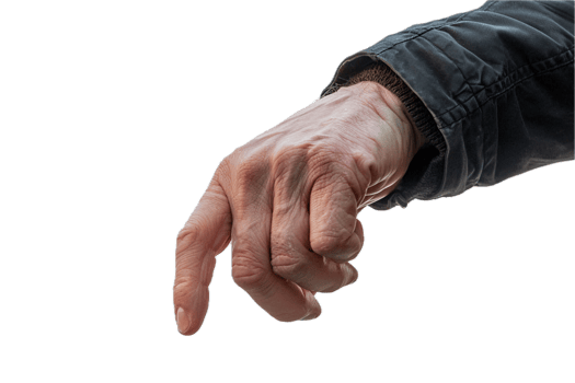 AI generated Extended Human Hand in Plaid Shirt png