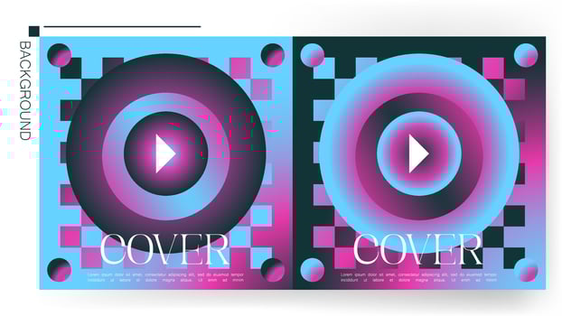 Template for poster cover with gradient blue to pink color abstract design. illustration. The concept design involves a collection of background colors vector