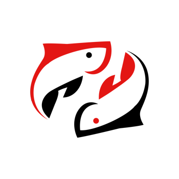 Fish design logo template. Seafood restaurant idea. png