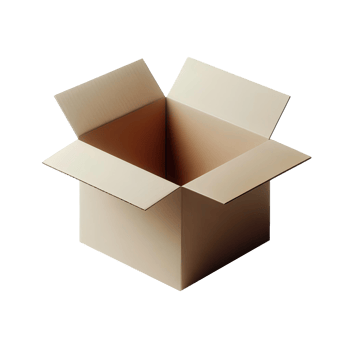 Open empty box isolated on transparent background png