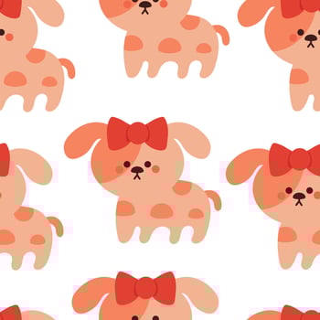 seamless pattern cartoon puppy. cute animal wallpaper for textile, gift wrap paper vector