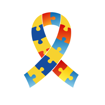 AI generated ribbon graphics for autism awareness day made. puzzle png