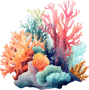 AI generated Artistic Watercolor Depiction of a Lively Coral Reef png