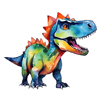 Watercolor and painting cute dinosaur element. Animal and wild life Illustration png