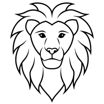 Lion Head Silhouette on White Background vector