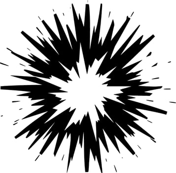 Explosion, Black and White illustration vector