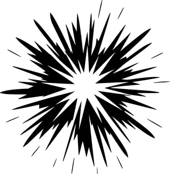 Explosion - Black and White Isolated Icon - illustration vector