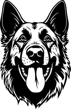 German Shepherd - Minimalist and Flat Logo - illustration vector
