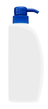Mock up white shampoo pump png