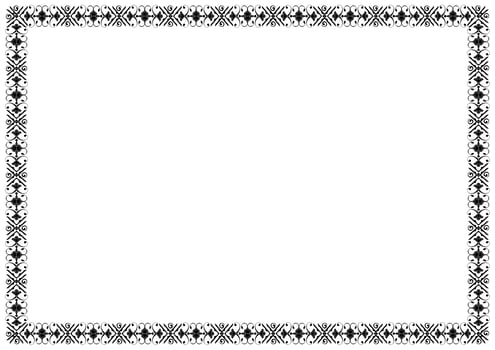 A5 frame, black vintage lines on a white background. vector