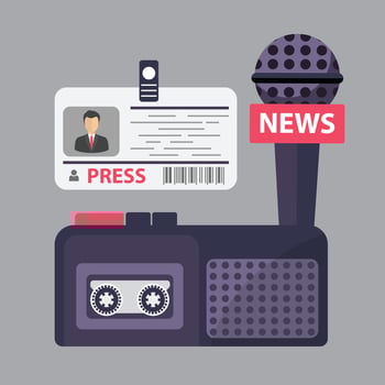 Journalism, Television, Radio, Press Conference Concept. Flat Illustration vector