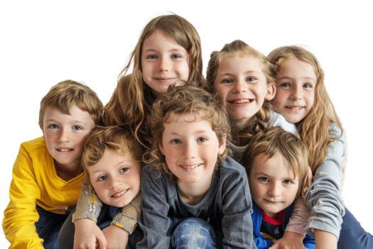 Group of diverse happy children png