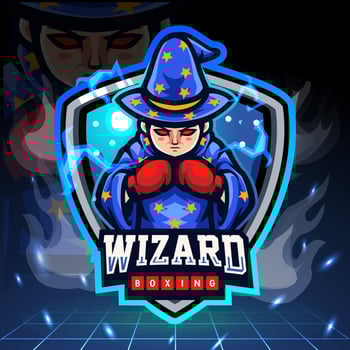 The little wowing mascot. esport logo design vector