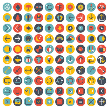 Icon collection for website and mobile applications. Flat illustration vector