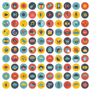 Icon collection for website and mobile applications. Flat illustration vector