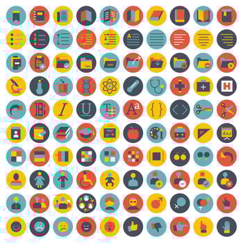 Icon collection for website and mobile applications. Flat illustration vector
