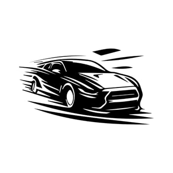 Sports car logo icon. Motor vehicle silhouette emblems. Auto garage dealership brand identity design elements. illustrations. vector