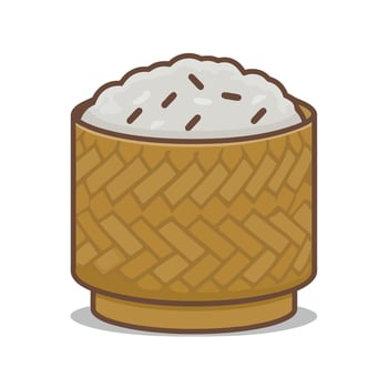 rice bowl box of sticky rice vector