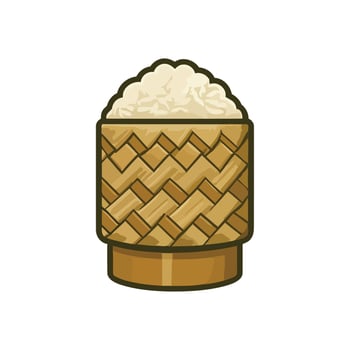 sticky rice box with pattern box vector