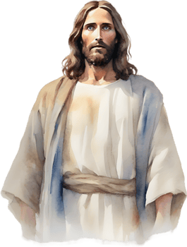 AI generated Watercolor painting of Jesus Christ in an impressionist style. png