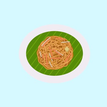 Pad Thai Thailand Food Illustration vector