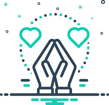 Mix icon for gratitude vector