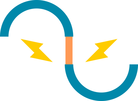 broken electric cable wire short circuit icon png