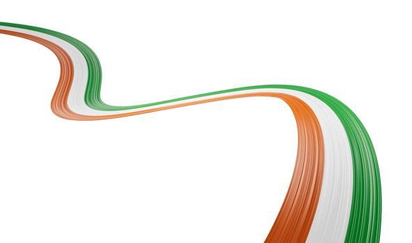 3d Flag of Ireland Country, 3d Wavy Ribbon, 3d illustration png