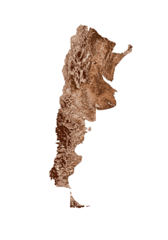 Map of Argentina in old style, brown graphics in a retro style Vintage Style. High detailed 3d illustration png