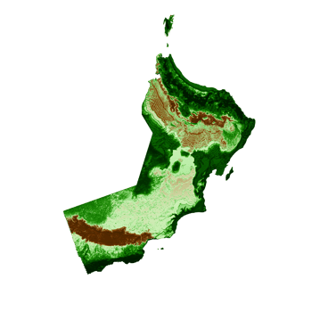 Oman Topographic Map 3d realistic map Color 3d illustration png