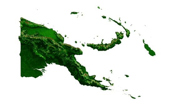 Papua New Guinea Topographic Map 3d realistic map Color 3d illustration png