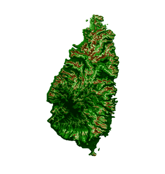 Saint Lucia Topographic Map 3d realistic map Color 3d illustration png