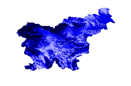 Slovenia map with the flag Colors Blue and Red Shaded relief map 3d illustration png