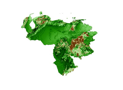 Venezuela Topographic Map 3d realistic map Color 3d illustration png