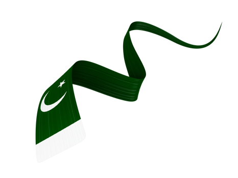 Waving ribbon or banner with flag of Pakistan. Template independence day 3d illustration png