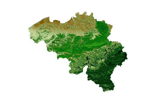 Belgium Topographic Map 3d realistic map Color 3d illustration png