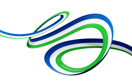 Colors Ribbon Tape of Sierra Leone twisted 3d illustration png