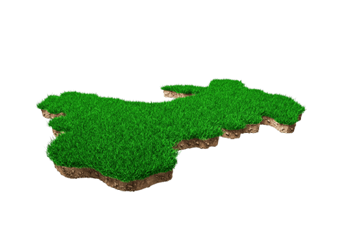 Wales Map soil land geology cross section with green grass and Rock ground texture 3d illustration png